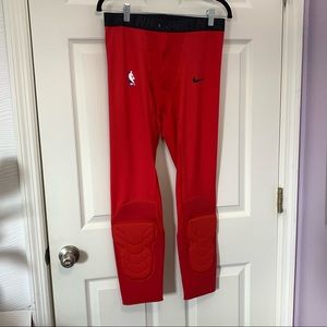 NEW NIKE NBA PRO HYPERSTRONG PADDED 3/4 PLAYER ISSUED TIGHTS MENS XLT XL-T RED